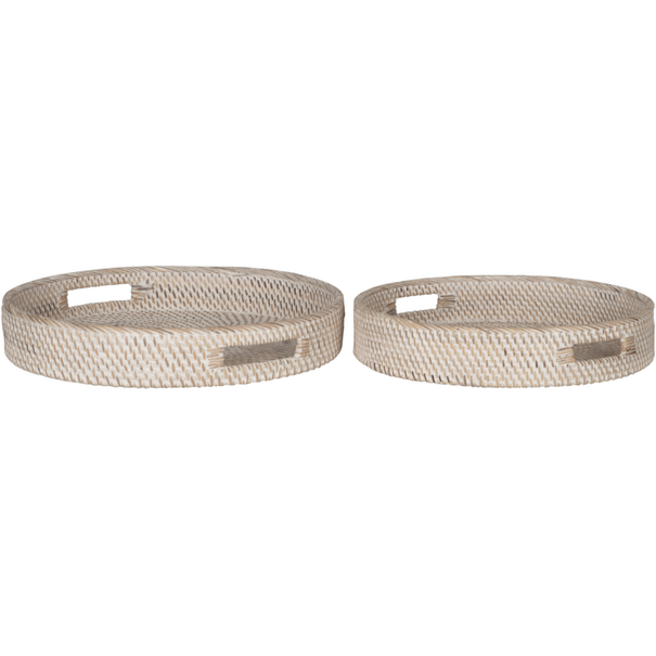 Dienblad Rond Rattan Saint Barths – set van 2