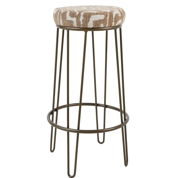 Light en Living Barkruk Ø41x73 cm ALICE groen-grijs+beige+bruin-brons