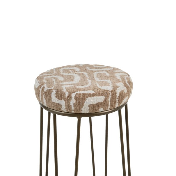 Light en Living Barkruk Ø41x73 cm ALICE groen-grijs+beige+bruin-brons