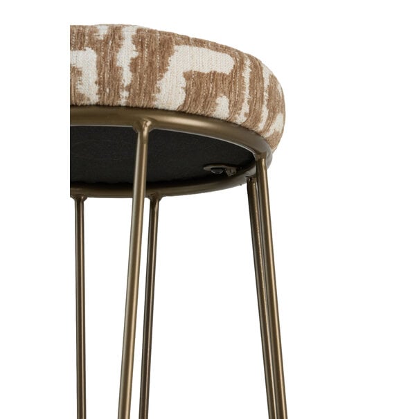 Light en Living Barkruk Ø41x73 cm ALICE groen-grijs+beige+bruin-brons