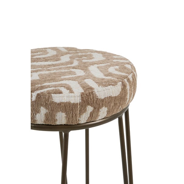 Light en Living Barkruk Ø41x73 cm ALICE groen-grijs+beige+bruin-brons