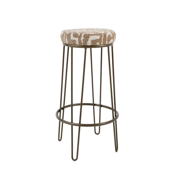 Light en Living Barkruk Ø41x73 cm ALICE groen-grijs+beige+bruin-brons