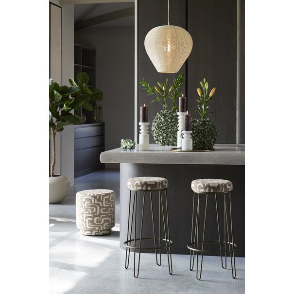 Light en Living Barkruk Ø41x73 cm ALICE groen-grijs+beige+bruin-brons