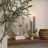 Ornament op voet 25,5x6,5x30 cm SEV marmer taupe+marmer wit