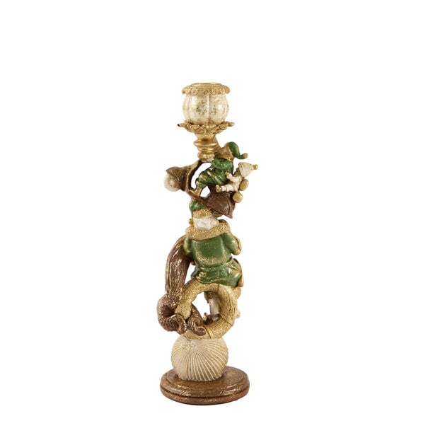 Light en Living Kandelaar Ø10x30,5 cm SANTA groen+goud