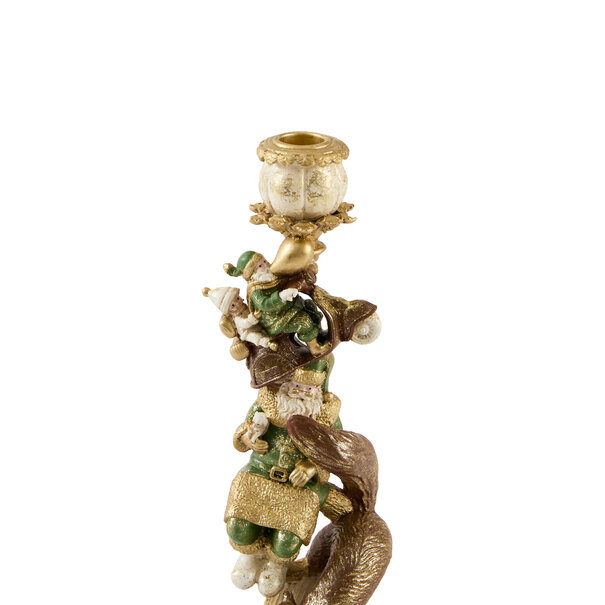 Light en Living Kandelaar Ø10x30,5 cm SANTA groen+goud