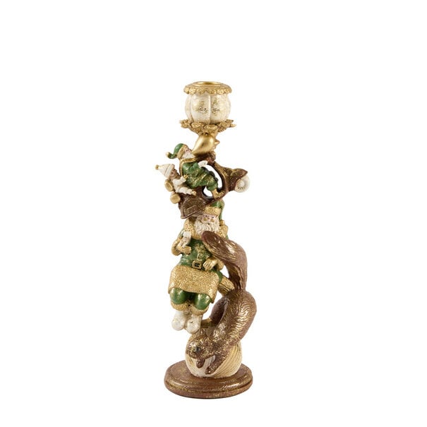 Light en Living Kandelaar Ø10x30,5 cm SANTA groen+goud