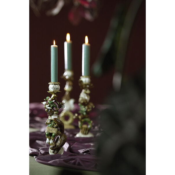 Light en Living Kandelaar Ø10x30,5 cm SANTA groen+goud