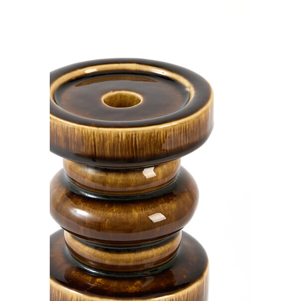 Light en Living Kandelaar Ø11,5x29,5 cm CEROU keramiek donker bruin