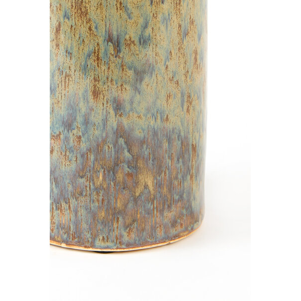 Light en Living Kandelaar Ø10,5x25 cm CEROU keramiek denim blauw-bruin