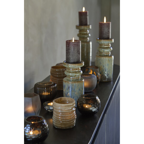Light en Living Kandelaar Ø10x20,5 cm CEROU keramiek denim blauw-bruin