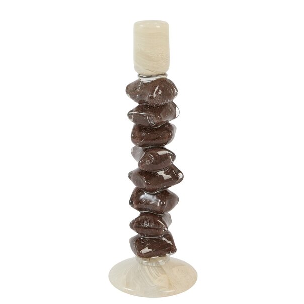 Light en Living Kandelaar Ø11,5x35 cm ESTINA crème+donker bruin