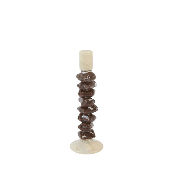 Light en Living Kandelaar Ø11,5x35 cm ESTINA crème+donker bruin