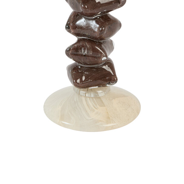 Light en Living Kandelaar Ø11,5x23 cm ESTINA crème+donker bruin