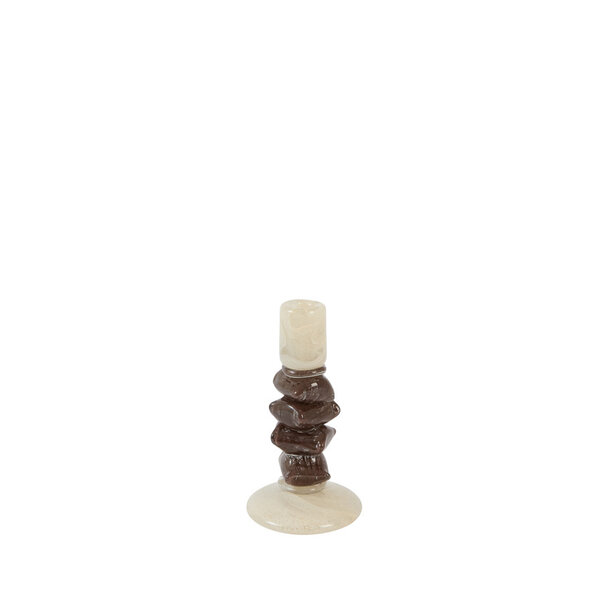 Light en Living Kandelaar Ø11,5x23 cm ESTINA crème+donker bruin