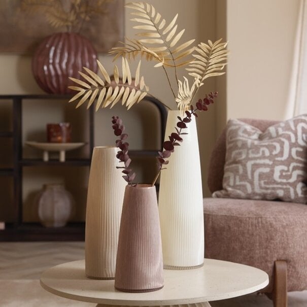 Light en Living Vaas Ø15x29,5 cm FARENZO glas oud roze