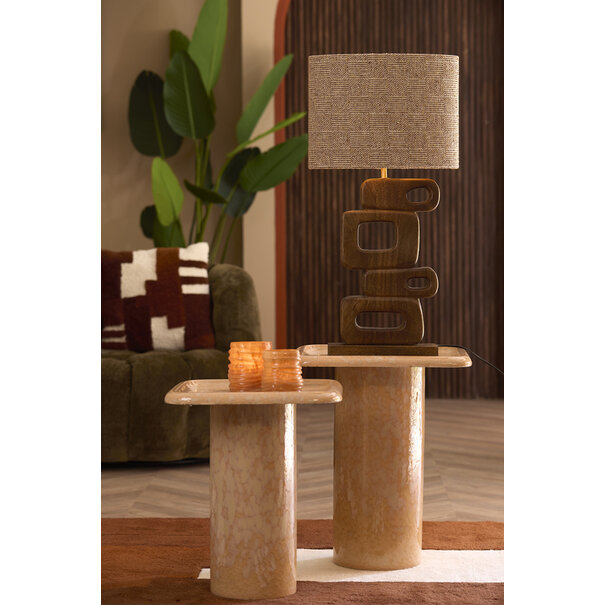 Light en Living Bijzettafel 45x45x54 cm LUARCA keramiek licht perzik