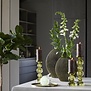 Light & Living Kaarsenhouder ITINGA - Glas met Bubbelstructuur - Olijfgroen - Ø10x26,5 cm
