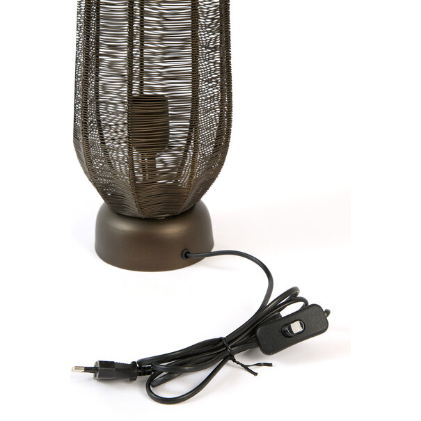 Light en Living Tafellamp Ø18x46 cm SAMRET mat bruin-brons