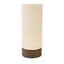 Tafellamp LED Ø10x25 cm BRYLO linnen naturel+hout dnkr bruin