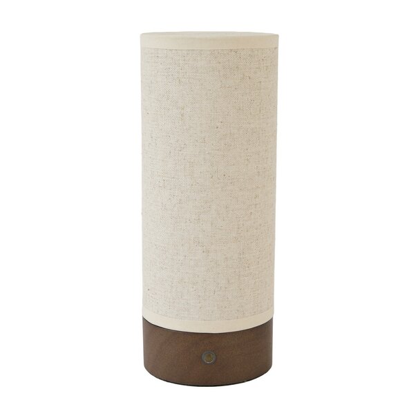 Light en Living Tafellamp LED Ø10x25 cm BRYLO linnen naturel+hout dnkr bruin