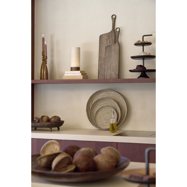 Light en Living Tafellamp LED Ø10x25 cm BRYLO linnen naturel+hout dnkr bruin