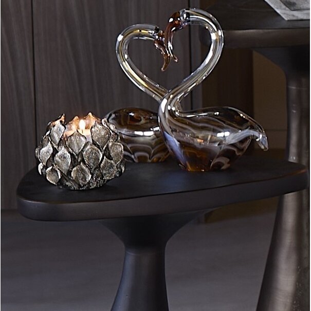 Light en Living Ornament 17x9,5x29 cm SWAN glas bruin+crème