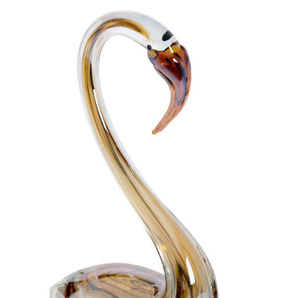 Light en Living Ornament 17x9,5x29 cm SWAN glas bruin+crème