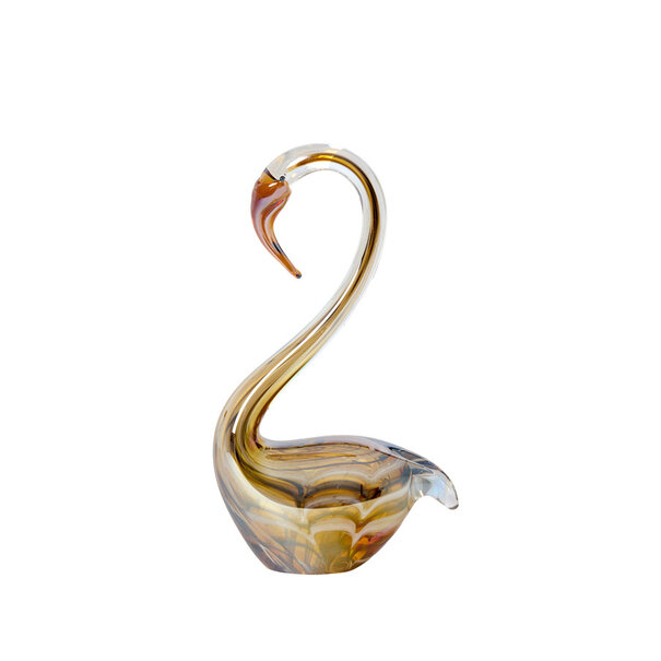 Light en Living Ornament 17x9,5x29 cm SWAN glas bruin+crème