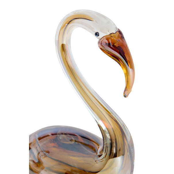 Light en Living Ornament 13x8x20 cm SWAN glas bruin+crème