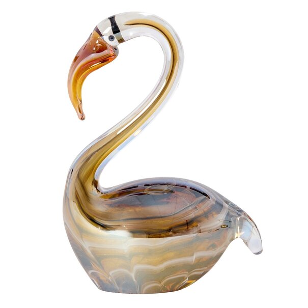 Light en Living Ornament 12x7x17 cm SWAN glas bruin+crème