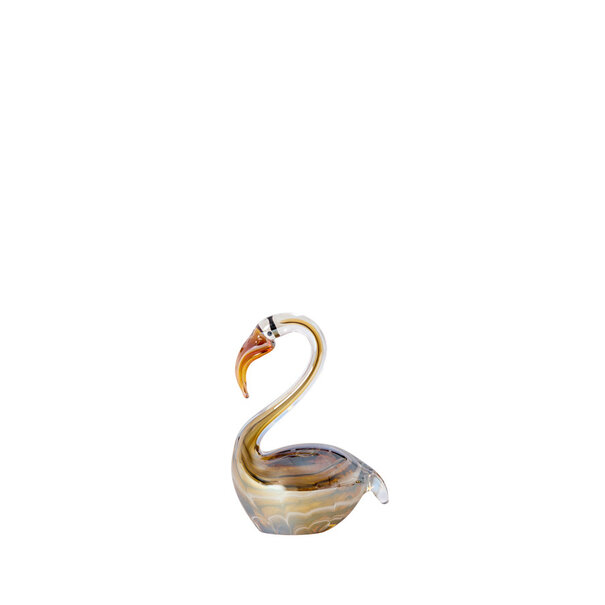 Light en Living Ornament 12x7x17 cm SWAN glas bruin+crème