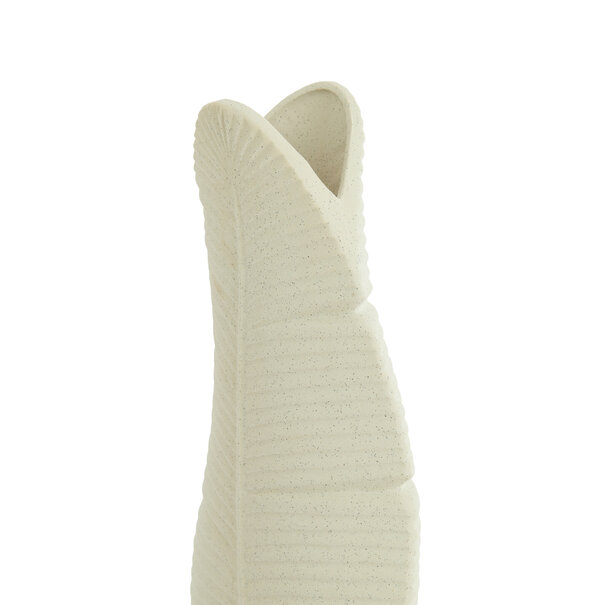 Light en Living Vaas  Deco 16X10X38,5 cm LOU keramiek mat creme