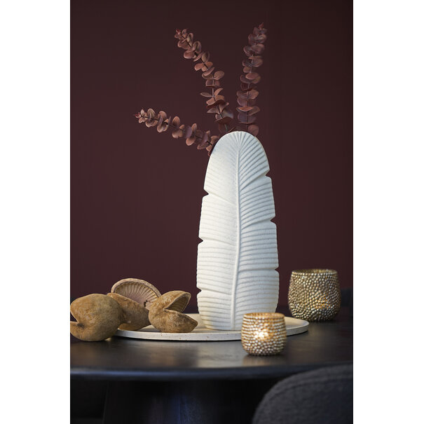 Light en Living Vaas  Deco 16X10X38,5 cm LOU keramiek mat creme