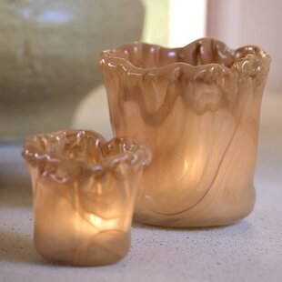 Theelicht Ø10x10 cm MYRON glas licht oranje
