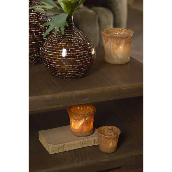 Light en Living Theelicht Ø10x10 cm MYRON glas licht oranje