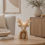 LED Kaars Hert Lyon L beige pootjes - 10,5 (l) x 7,5 (b) x 18 (h) cm