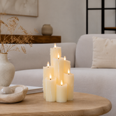 LED Kaars Inge 7 L crème - 14 x 14 x 27,5 cm