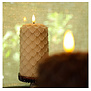 LED-B Kaars Dennenkegel Lyon L beige - 8,5 x 8,5 x 15 cm