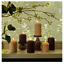 LED-B Kaars Dennenkegel Lyon M beige - 8,5 x 8,5 x 12,5 cm