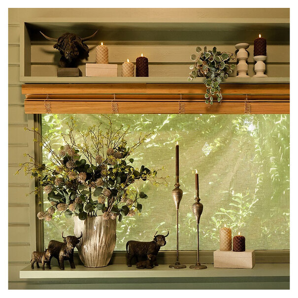 Countryfield LED-B Kaars Dennenkegel Lyon M beige - 8,5 x 8,5 x 12,5 cm