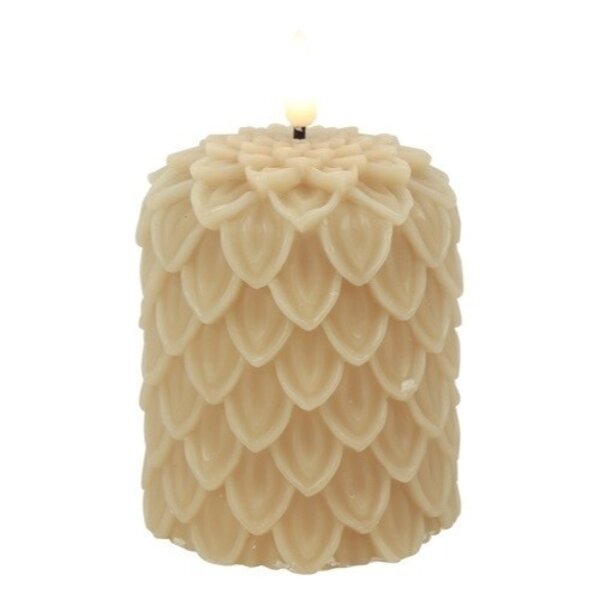 Countryfield LED-B Kaars Dennenkegel Lyon S beige - 8,5 x 8,5 x 10 cm