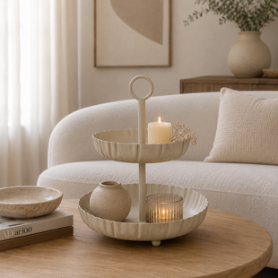 Etagere 2l Dusan L crème- 34 x 34 x 40 CM