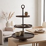 Etagère 3 laags Ø32x48 cm LUTEK mat bruin-brons