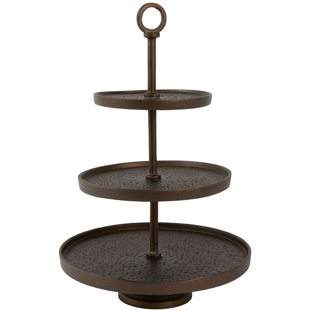 Light en Living Etagère 3 laags Ø32x48 cm LUTEK mat bruin-brons