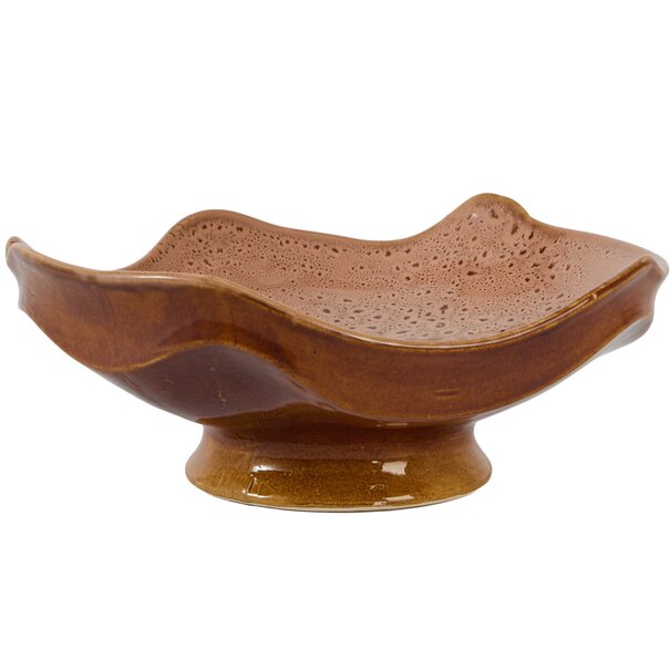 Light en Living Schaal op voet 36x33,5x14 cm SARAG keramiek oud roze+cognac