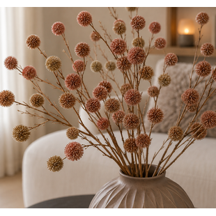 Kunsttak Bloem Echinops roze - 4 x 13 x 105 cm
