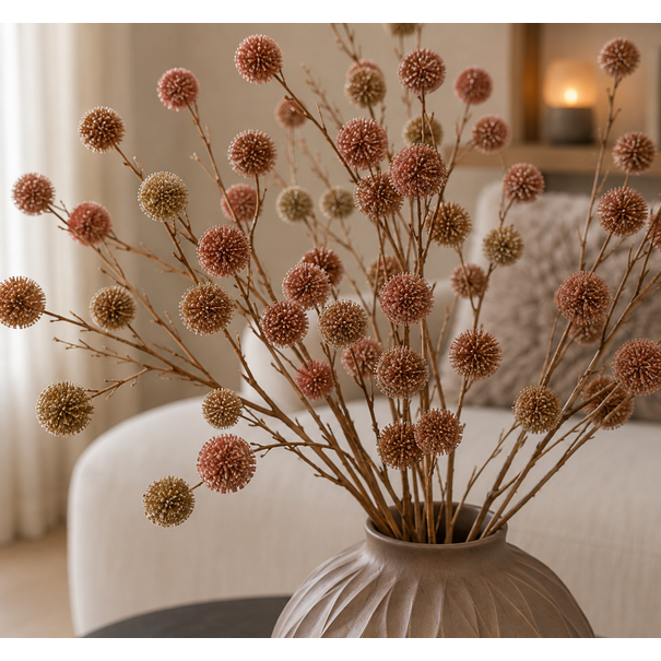 Countryfield Kunsttak Bloem Echinops roze - 4 x 13 x 105 cm