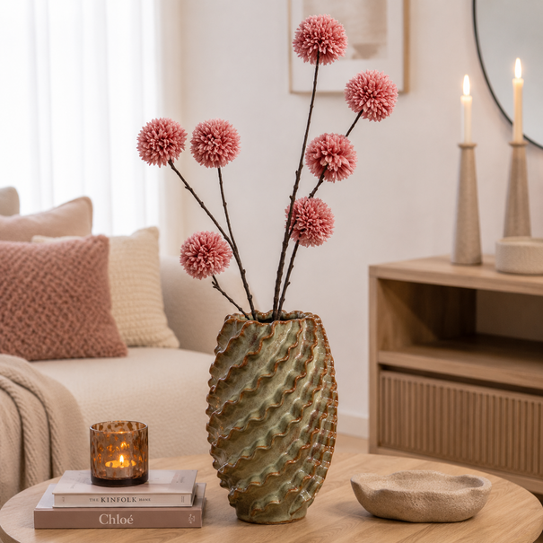 Countryfield Kunsttak Bloem Chrysanthemum roze - 77 x 42 x 107 cm