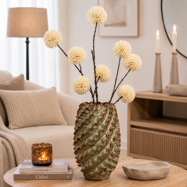 Countryfield Kunsttak Bloem Chrysanthemum wit - 77 x 42 x 107 cm
